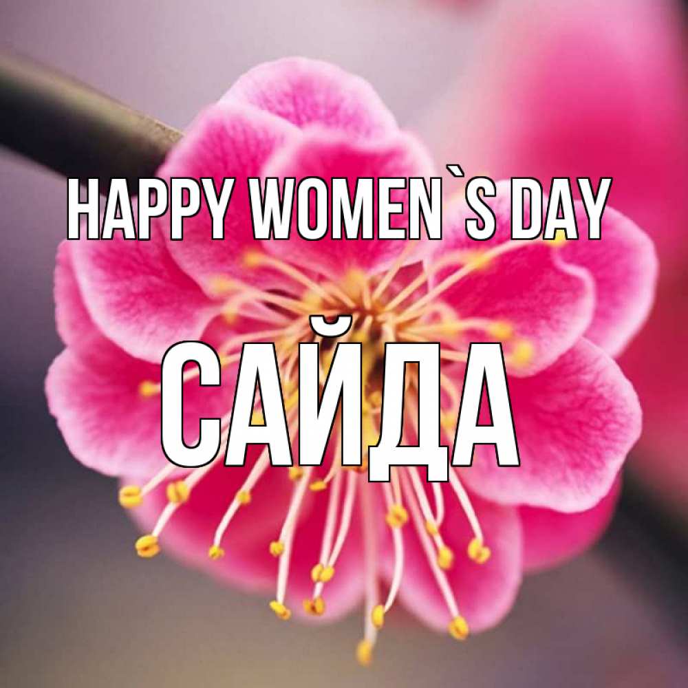 Greetings card с именем, САЙДА happy women`s day цветы Greetings with text for free download 